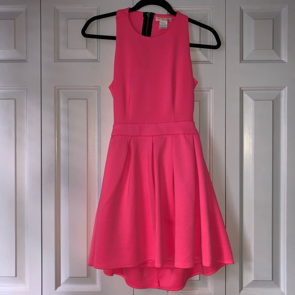Hot Pink Cutout Skater Dress